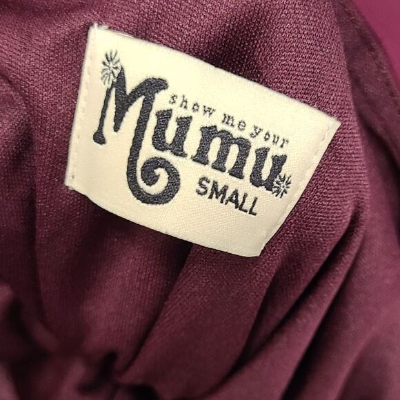 Show Me Your Mumu Formal Kendall Maxi Dress‎ in Merlot Chiffon Size Small - Picture 4 of 5